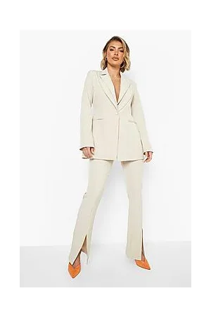 Boohoo Split Front Slim Fit Tailored Trousers
