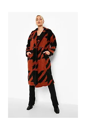 Boohoo Oversized Dogtooth Wool Look Coat
