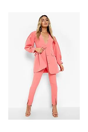 Boohoo Split Front Tailored Slim Fit Trousers