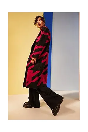 Boohoo Oversized Dogtooth Wool Look Coat