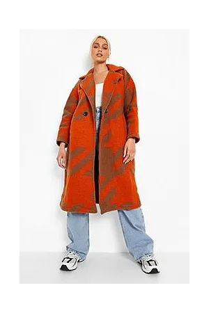 Boohoo Oversized Dogtooth Wool Look Coat