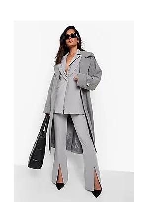 Boohoo Split Front Slim Fit Tailored Trousers