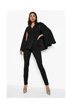 Boohoo Cape Detail Wrap Blazer & Trouser Suit