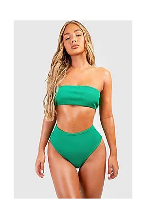 Boohoo Crinkle High Waist Bikini Brief