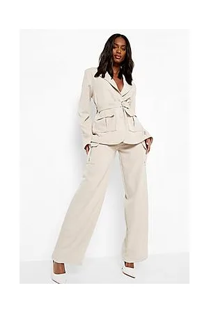 Boohoo Utility Pocket Tailored Wide Leg Trousers