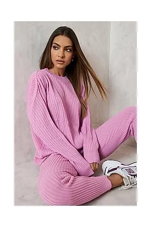 Boohoo Slouchy Rib Knitted Tracksuit