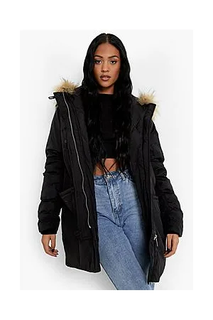 Boohoo Tall Faux Fur Hooded Parka