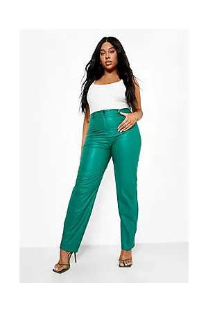 Boohoo Plus Colour Pop Pu Wide Leg Trousers