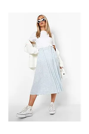 Boohoo Pleated Elasticated Waist Midi Skirt