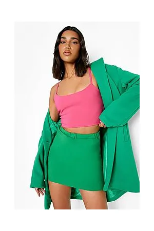 Boohoo Contrast Colour Block Crop & Mini Skirt