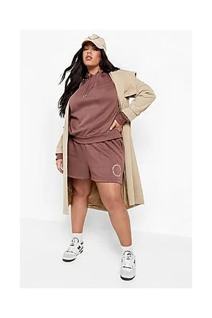 Boohoo Plus Embroidered Back Short Tracksuit