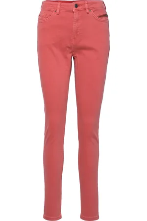 ESPRIT Stretch Trousers With Zip Detail Bottoms Jeans Slim Pink