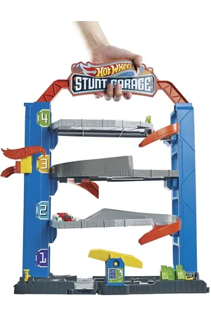 Hot Wheels City Stunt Garage, Play Set Toys Toy Cars & Vehicles Race Tracks Multi/patterned