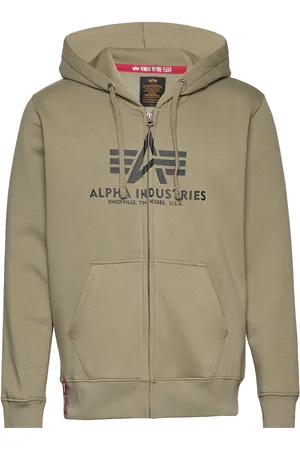 Alpha Industries Basic Zip Hoody Designers Sweat-shirts & Hoodies Hoodies Khaki Green