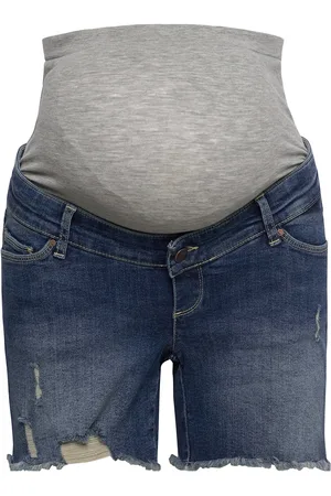 Mama;licious Mlhampshire Slim Destory Denim Shorts A. Bottoms Shorts Denim Shorts Blue