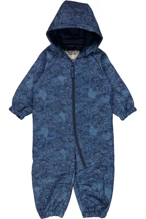 WHEAT Lapset Toppahaalarit - Softshell Suit Clay Outerwear Softshells Softshell Coveralls Sininen