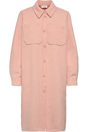 Norr Helia Long Shirt Tops Overshirts Pink