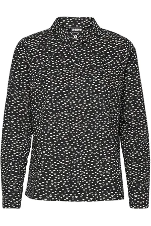 Papu Fitted Shirt, Mini Beans Tops Shirts Long-sleeved Black