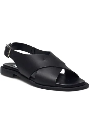 A Pair Naiset Sandaalit - Simple Cross Flat Shoes Summer Shoes Flat Sandals Musta