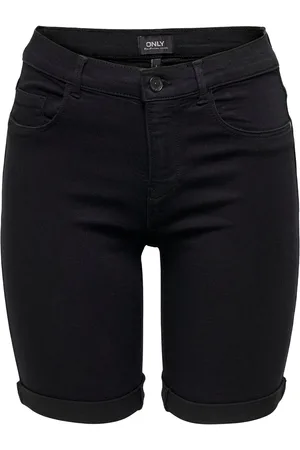 ONLY Onlrain Life Mid Long Dnm Shorts Noos Bottoms Shorts Denim Shorts Black