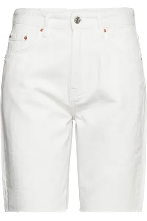 Gina Tricot Bermuda Denim Shorts Bottoms Shorts Bermudas White