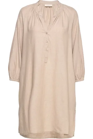 Freequent Fqlava-Dr-Kaftan-S Lyhyt Mekko Beige