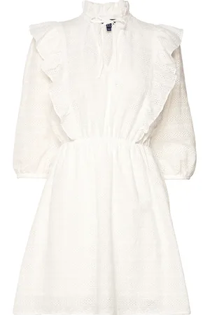 GANT D2. Broderie Anglaise Dress Lyhyt Mekko White