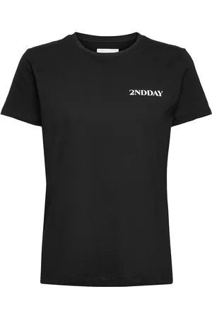 2nd Day 2Nd Pure Logo Tops T-shirts & Tops Short-sleeved Black
