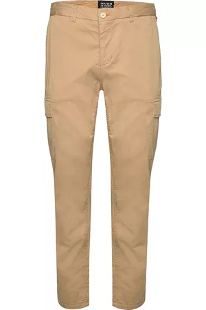 Scotch&Soda Stuart - Garment Dye Slim-Fit Cargo Trousers Cargo Pants Beige