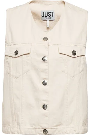 Just Female Bright Vest 0111 Vests Denim Vests Cream
