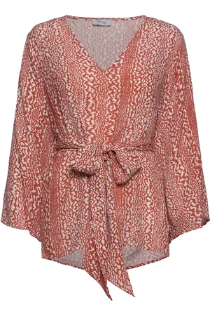 Marville Road Nicole Crepe Blouse Tops Blouses Long-sleeved Multi/patterned