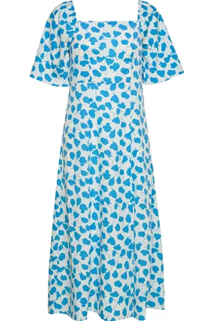 Just Female Naiset Mekot - Bloom Dress Polvipituinen Mekko Sininen
