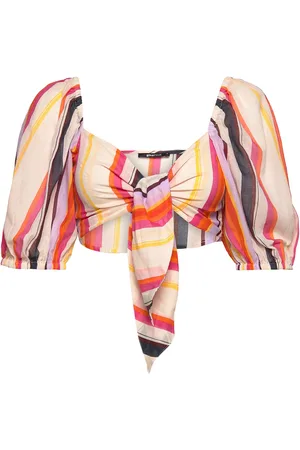 Gina Tricot Silvana Top Tops Crop Tops Short-sleeved Crop Tops Multi/patterned