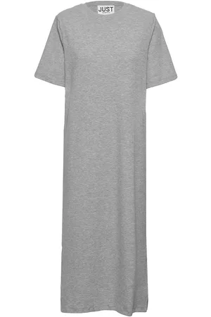 Just Female Naiset Rennot Mekot - Noble Midi Dress Mel Dresses T-shirt Dresses Harmaa