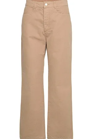 Hope Cropped Straight Leg Trousers Bottoms Trousers Chinos Brown