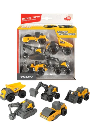 DICKIE TOYS Volvo - Construction 5 Pack Toys Toy Cars & Vehicles Toy Vehicles Yellow