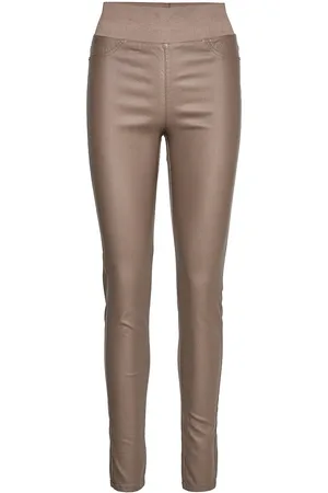 Freequent Fqshantal-Pa-Cooper Bottoms Trousers Leather Leggings-Housut Brown