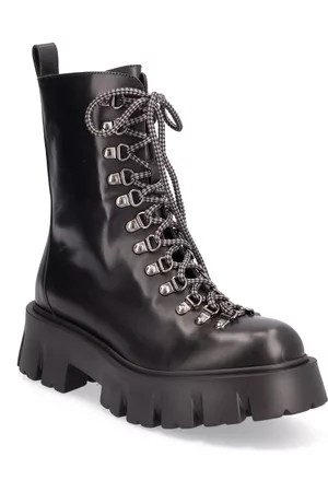 A Pair Mega Chunky Ski Shoes Boots Ankle Boots Laced Boots Musta