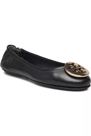 Tory Burch Naiset Balleriinat - Minnie Travel Ballet With Metal Logo Ballerinat Musta