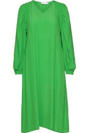 Coster Copenhagen Long Dress In Acetate Polvipituinen Mekko Green