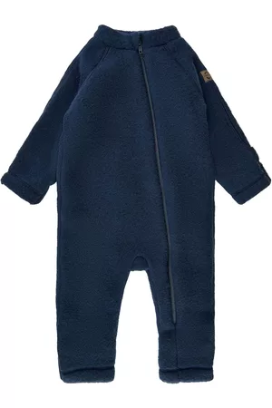 Mikk-Line Wool Baby Suit Outerwear Fleece Outerwear Fleece Coveralls Sininen