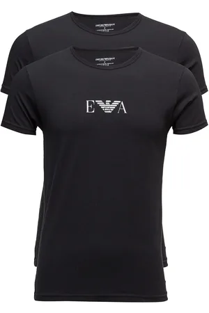 Emporio Armani Mens Knit 2Pack T-Sh Tops T-shirts Short-sleeved Black