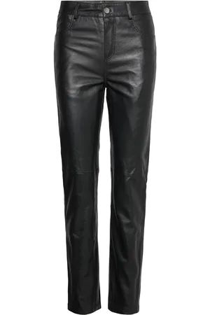 Deadwood Phoenix Bottoms Trousers Leather Leggings-Housut Black
