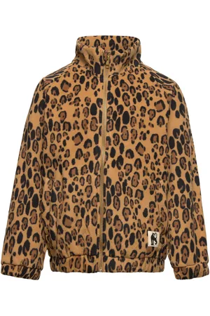 Mini Rodini Leopard Fleece Jacket Outerwear Fleece Outerwear Fleece Jackets Multi/patterned