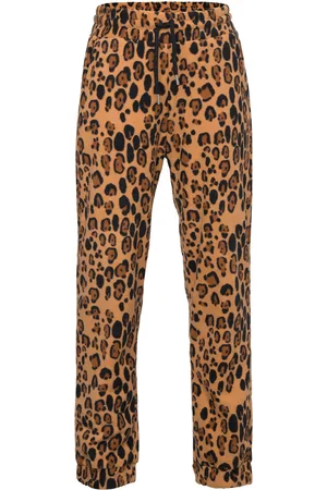 Mini Rodini Leopard Fleece Trousers Outerwear Fleece Outerwear Fleece Trousers Multi/patterned