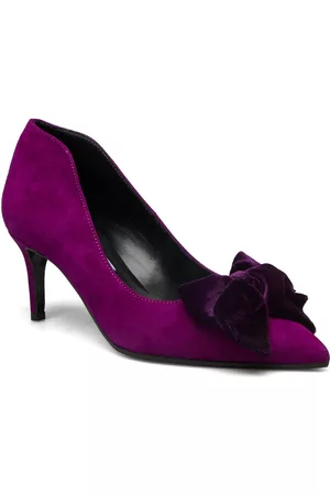 A Pair Low Velvet Botie Shoes Heels Pumps Classic Liila