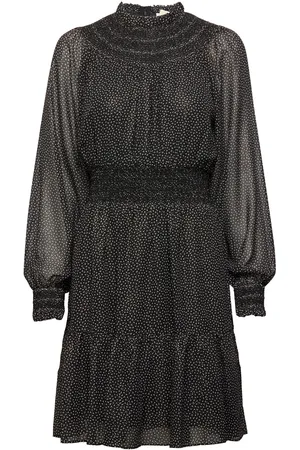 Michael Kors Dots Smocked Mini Dr Lyhyt Mekko Black