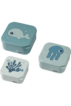 Done by Deer Snack Box Set 3 Pcs Sea Friends Blue Home Meal Time Lunch Boxes Blue D By Deer