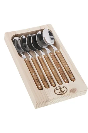 Jean Dubost Teskesæt 6 Stk Laguiole Home Tableware Cutlery Spoons Brown