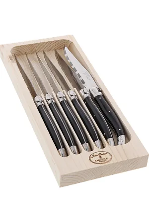 Jean Dubost Knife Set 6 Pcs Laguiole Home Tableware Cutlery Knives Black